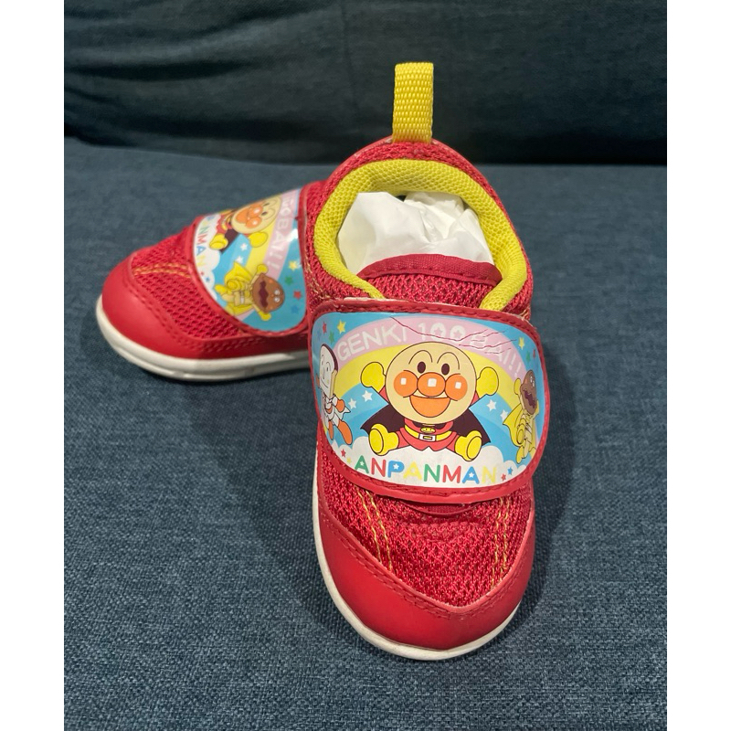 👟รองเท้าผ้าใบเด็ก รองเท้าสลิปออน รองเท้าหัดเดินของเด็ก มือสอง แบรนด์  Anpanman ความยาวเท้าด้านใน 12.