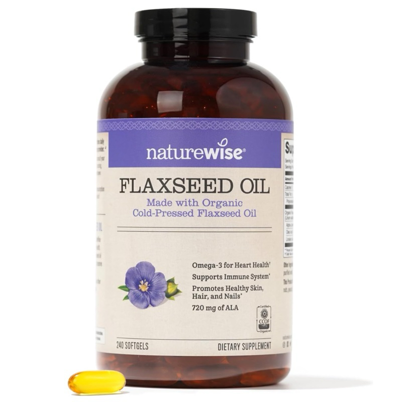 FLAXSEED OIL 1242 MG น้ำมันเมล็ดแฟลกซ์ ออร์แกนิก แบบสกัดเย็น 120-240 ซอฟ์ทเจล
