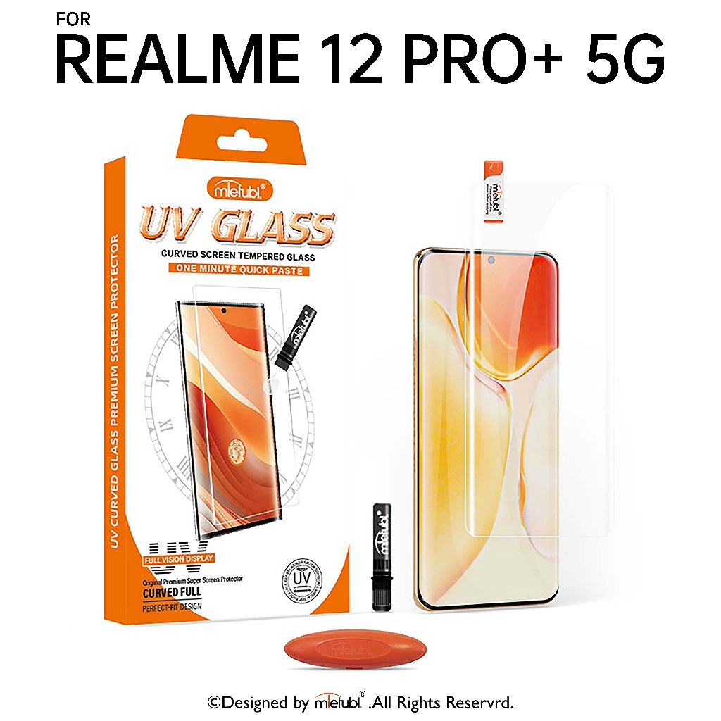 กระจกนิรภัย UV Mietubl For Realme 12 Pro Plus 5G แถมอุปกรณ์ติดฟรี เต็มจอ
