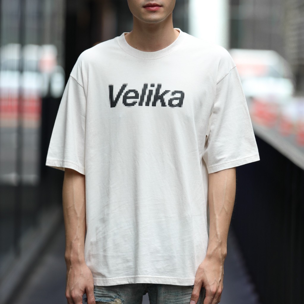 เสื้อฟอก Oversize - "Pixel" [Off White] | Velika