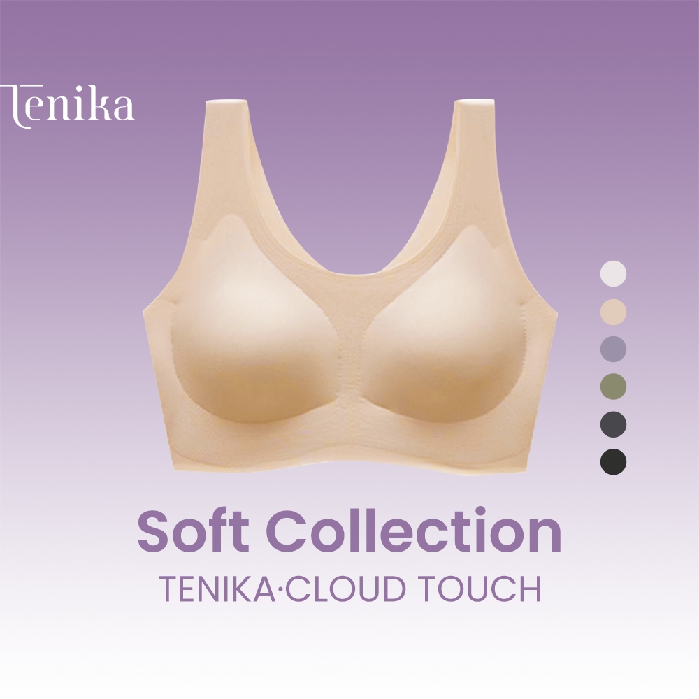 TENIKA BRA เสื้อชั้นใน บรา ยืดหยุ่นดีเยี่ยม ใส่สบาย เจลลี่บราไร้โครง ฟองน้ำดันทร