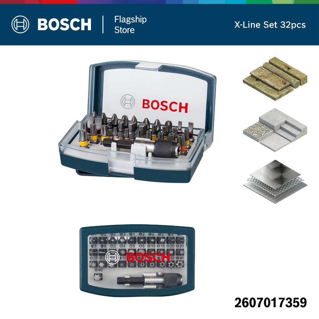 BOSCH ชุดดอกไขควง 32 ชิ้น รุ่น 2607017359 พร้อมข้อต่อเอนกประสงค์