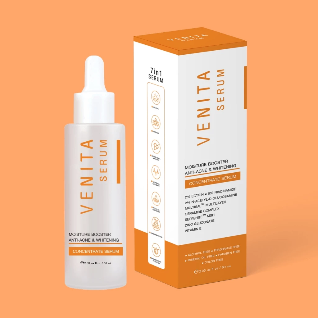 [2หลอด]มอยส์เจอร์เซรั่มลดสิวผิวขาวVENITA  MOISTURE BOOSTER ANTI-ACNE&WHITENING CONCENTRATE SERUM60ml thumbnail 7