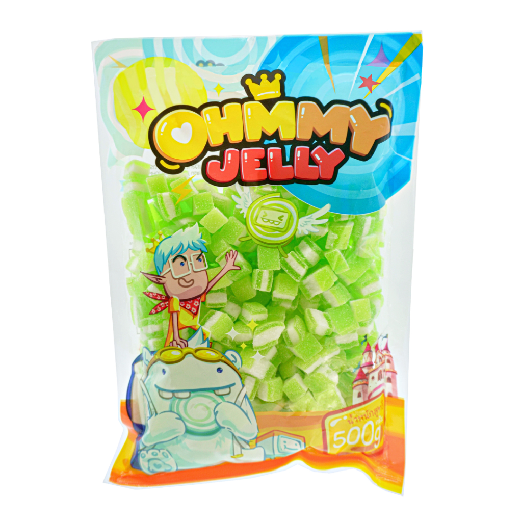 OhmmyJelly 500g l เวนส์เดย์ โอมมี่เยลลี่ กัมมี่เยลลี่ [รสมะนาว] นุ่มอร่อย Halal