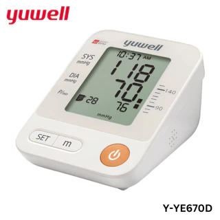 Yuwell Blood Pressure Monitor เครื่องวัดความดันโลหิตดิจิตอล มีเสียงพูด รุ่น YE670D [รับประกันคุณภาพ 5 ปี]