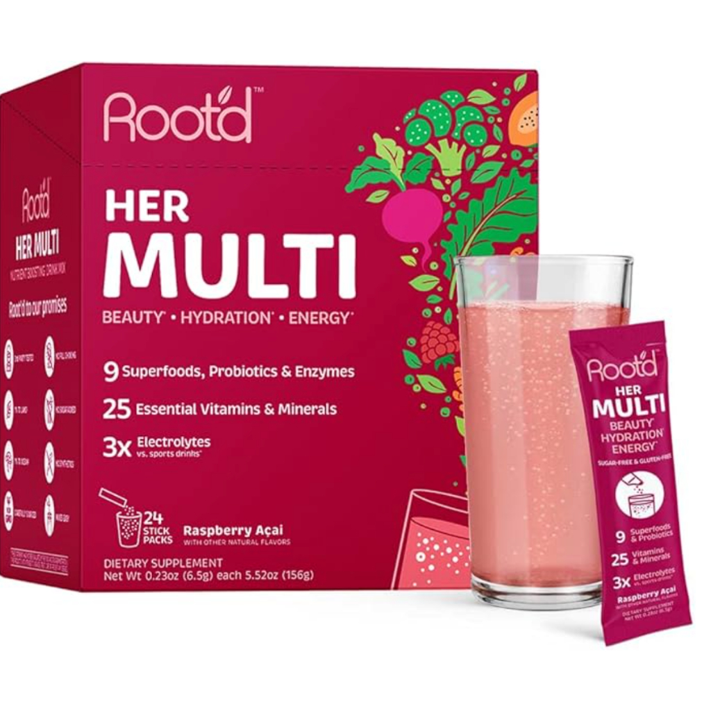 (พรีออเดอร์ 7-14วัน) Root'd Multivitamin Powder for Women - 25 Vitamins & Minerals with 3X Electroly