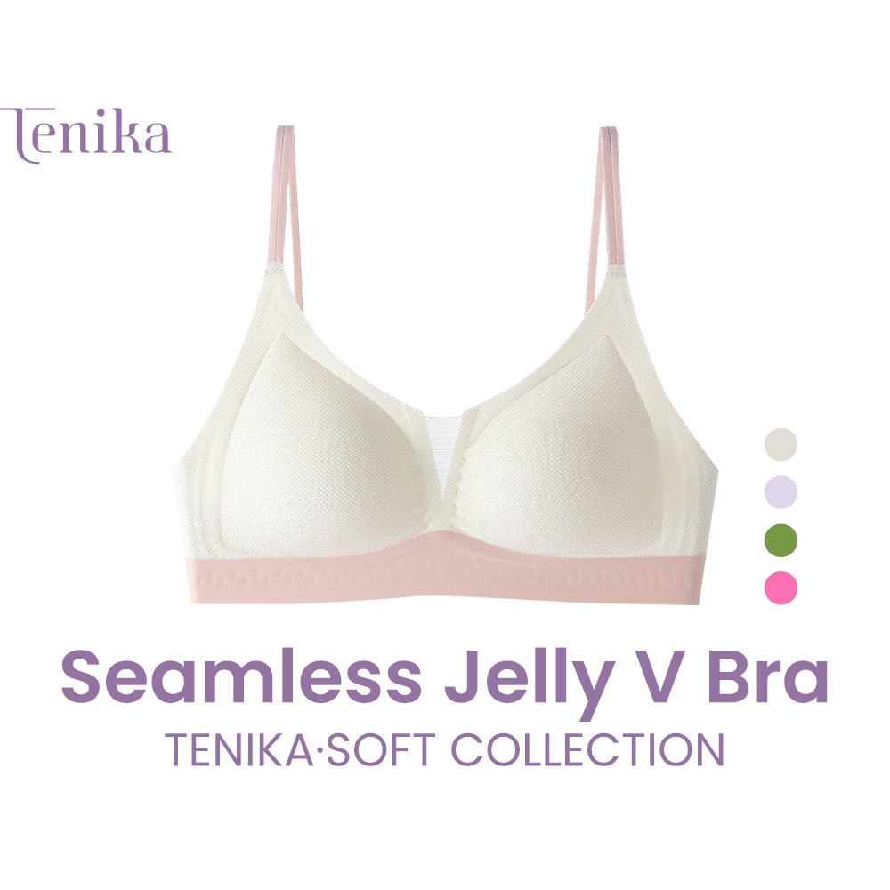 TENIKA เจลลี่บรา บราไร้ขอบ ระบายอากาศได้ดี Deep V ยืดหยุ่นดีเยี่ยม ซัพพอร์ตหน้าอกได้ดีขึ้น Bra-025