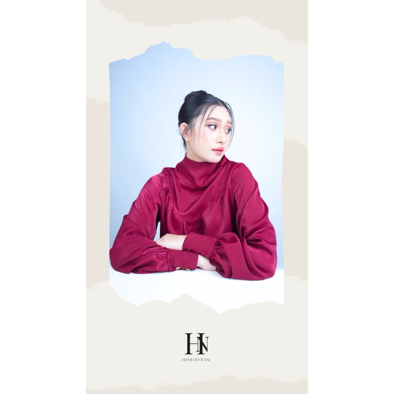 Satin Shirt Red&Brown
