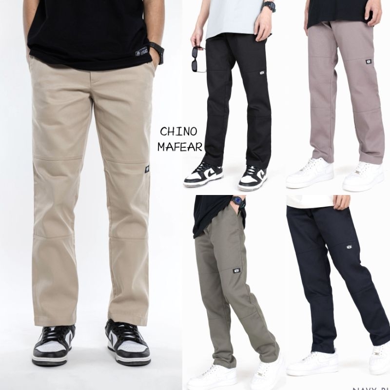 Chino pants ขายาวทรงกระบอกเล็กมีให้เลือกหลายสี ใส่สบาย สินค้าพร้อมส่ง MAFEARแท้100%