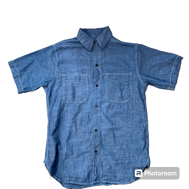 Dokkhundenim เสื้อเชิ้ตผ้าChamberเเขนสั้น