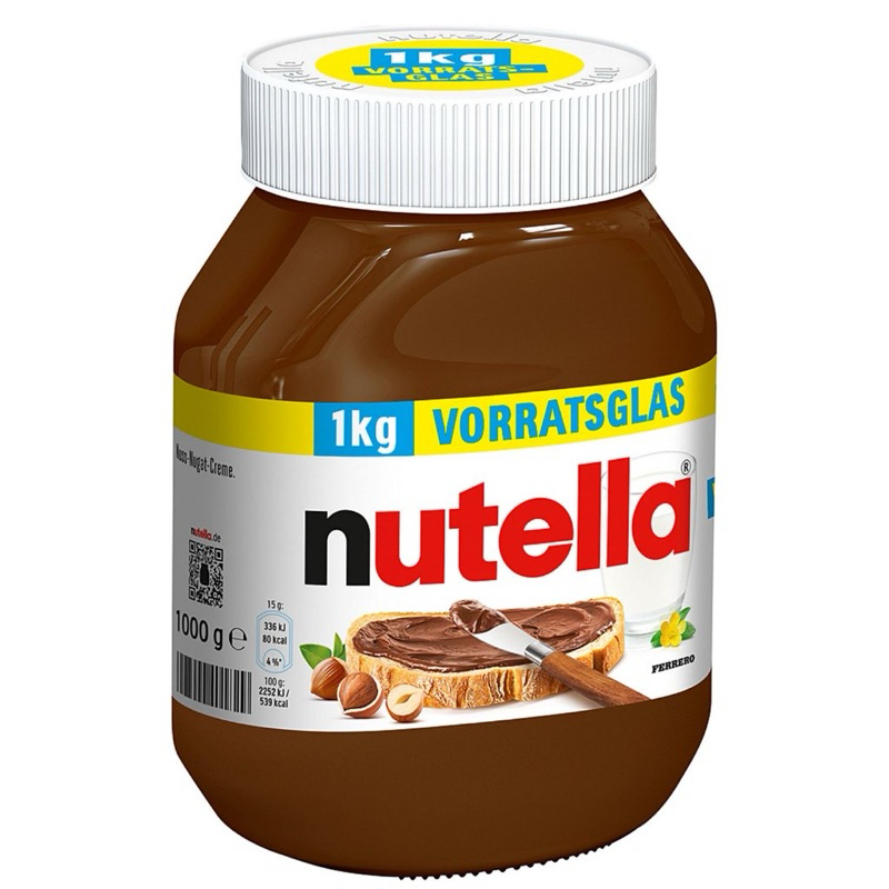 Nutella spread ขนาด 1,000 กรัม ขวดแก้ว สินค้าจากเยอรมัน
