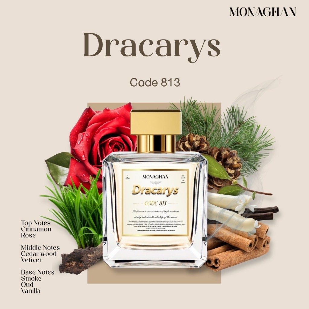 Dracarys Code 813 10 ML / 50 ML unisex กลิ่นโด่งดัง กลิ่นมังกรพ่นไฟ Monaghan Perfume โมนาฮันน้ำหอมนิ