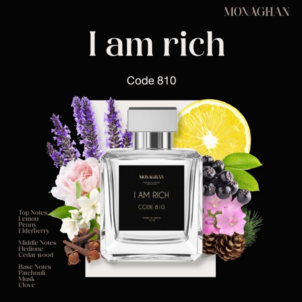 I am rich Code 810 น้ำหอมกลิ่นผู้ชายรวย ลูกค้าอาหรับ ชาวต่างชาติชอบมาก Monaghan Perfume โมนาฮันน้ำหอมนิชแบรนด์ไทยคุณภาพ