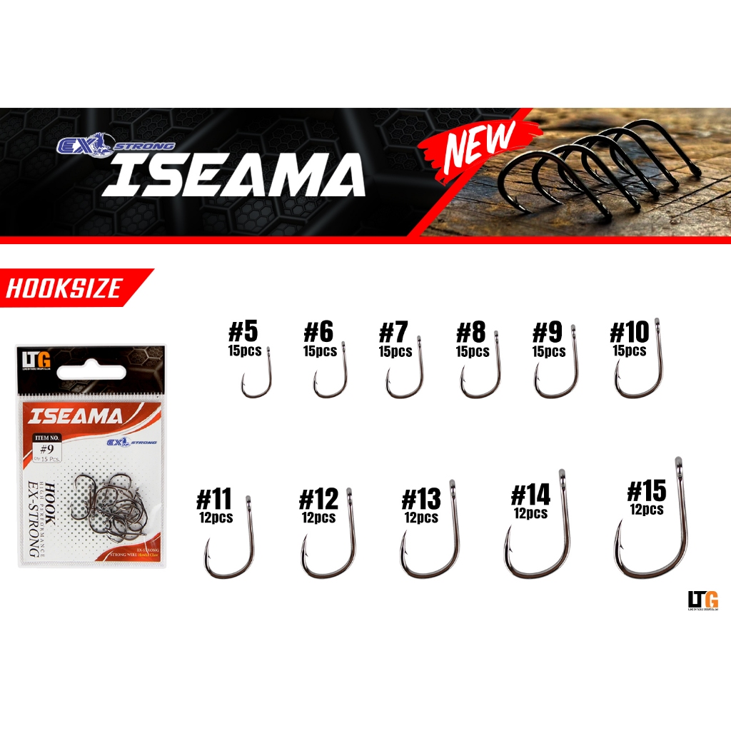 ✨️ เบ็ดตกปลา Ex-Strong Hook ทรง  ISEAMA เบอร์ 5-15