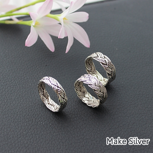 MaKe Silver แหวนเปีย เงินแท้92.5%  ลายเปียสองและลายเปียสาม ขนาดหน้ากว้าง8มิล 7.5มิล 6มิล