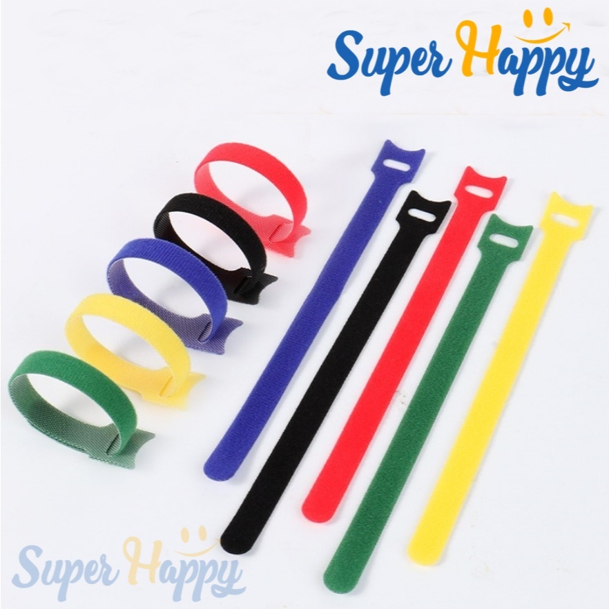 เทปตีนตุ๊กแก (Set15ชิ้น) สำหรับจัดระเบียบสายไฟ สายเคเบิ้ล Velco Tape แบบ T-type ขนาด12*150mm