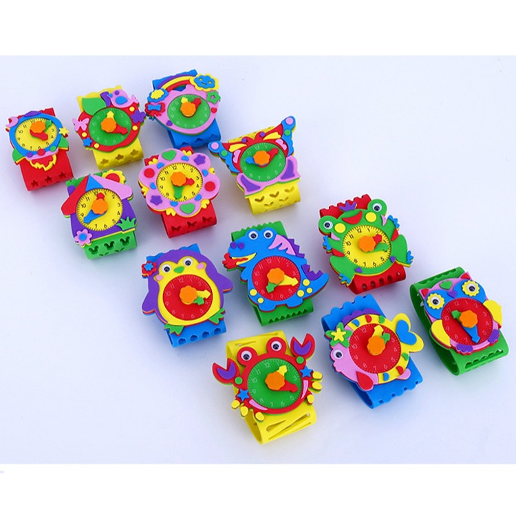นาฬิกาข้อมือเด็ก DIY Watch โฟม EVA ลายน่ารัก ของเล่นงานประดิษฐ์ นาฬิกาสอนเวลา