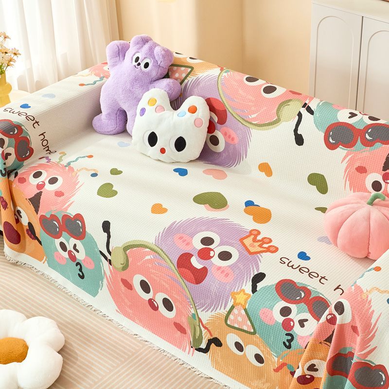 NEW ลายน่ารัก ผ้าคลุมโซฟา ผ้าคลุมฟอร์นิเจอร์ 130*180CM /360*180CM ผ้าห่ม โซฟาสากลป้องกันรอยขีดข่วนเบาะโซฟากันฝุ่น