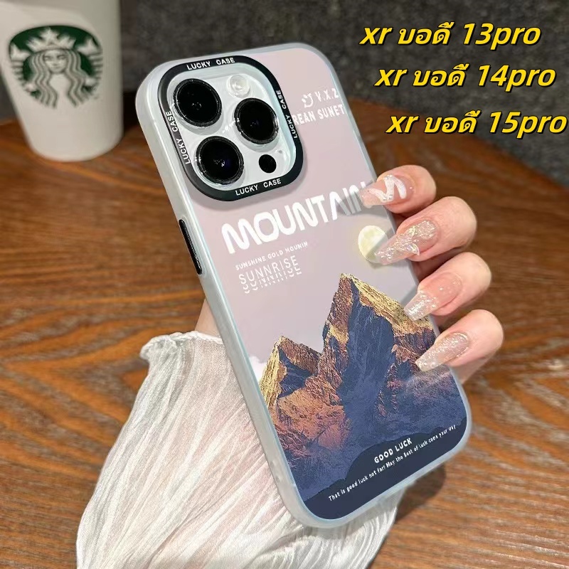 🔥ส่งจากไทย🔥การไล่ระดับสี พระอาทิตย์ตก การ์ตูน เคส for iPhone XR body 14Pro 13Pro เคสไอโฟน Xr บอดี้ 1