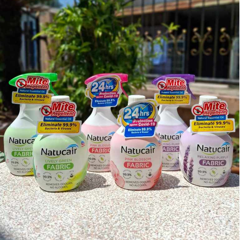 natucair fabric สเปรจำกัดและป้องกันไรฝุ่น ฆ่าไวรัสและแบคทีเรีย จากญี่ปุ่น(รุ่นพิเศษฆ่าโควิด) 3กลิ่นพร้อมส่ง