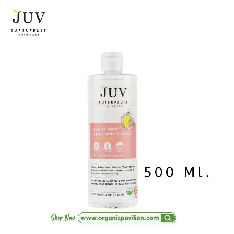 JUV Micellar Water Extra Gentle Cleanser จุ๊ฟ ไมเซลล่า วอเตอร์ เอ็กตร้า เจนเทิล คลีนเซอร์ (สำหรับผิวแพ้ง่าย) (500 ml)