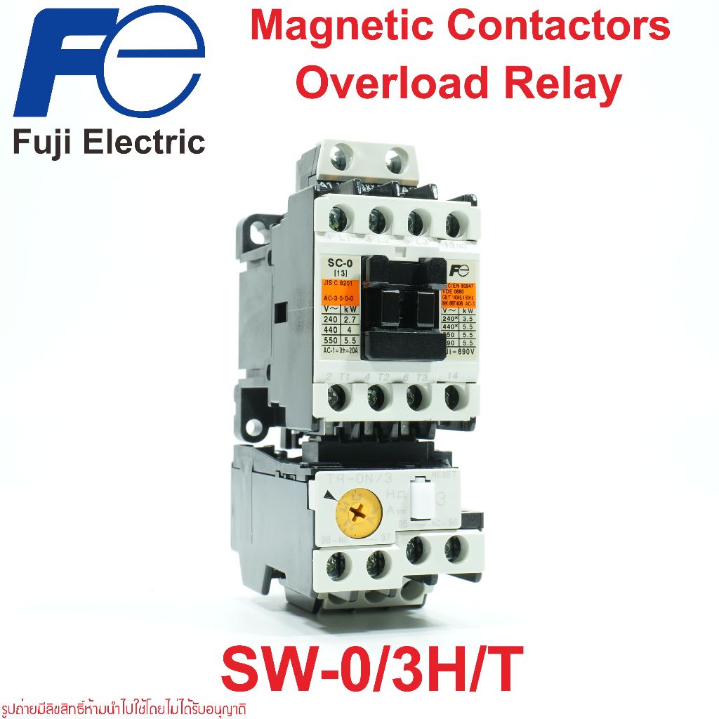 SW-0 FUJI SW-0 ชุดแมกเนติก+โอเวอร์โหลดรีเลย์ SW-0/3H/T SC-03+TR-0N/3 Fuji Electric SW-0/3H/T