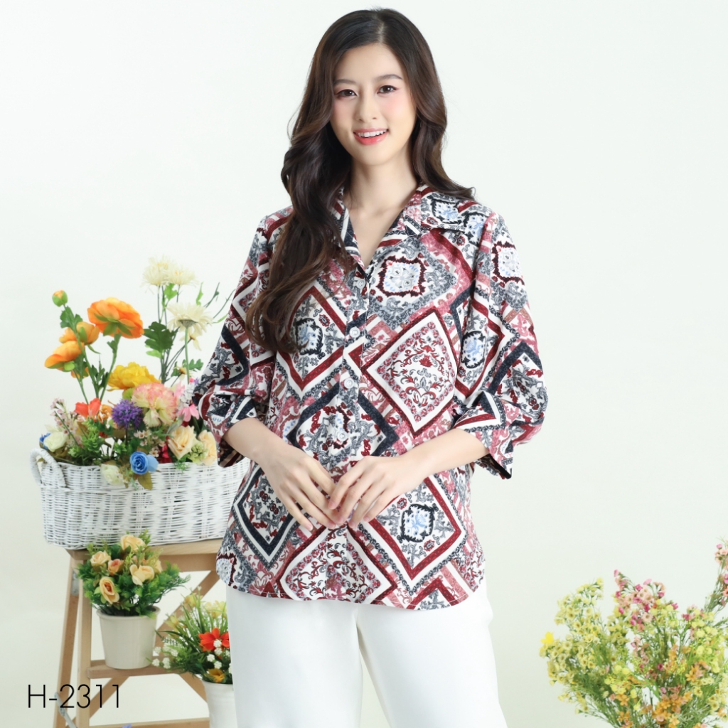 MIKIKO Shirt MI-H2311 โคโม่ จินจีร่า แขนยาว IGPU24-1