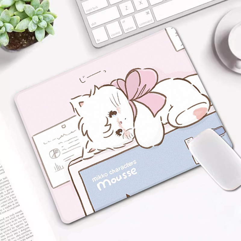 [พร้อมส่ง] แผ่นรองเมาส์ ลายการ์ตูนน่ารัก งานเย็บขอบ ขนาดเล็ก 210 x 260 x 3 มม. Biangels