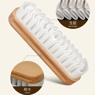 🔥แปรงหนังกลับ🔥 ROCKER ทำความสะอาดรองเท้า หนังกลับ หนังด้าน CANVAS ด้ามจับไม้ SUEDE BRUSH แปรงยาง สำหรับหนังกลับ