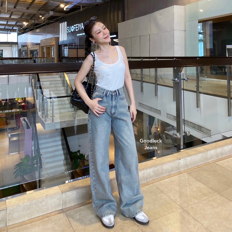 Jimmy Jeans กางเกงยีนส์ขากระบอกใหญ่ผ้าไม่ยืดดีเทลหูคู่ - รูปที่ 5