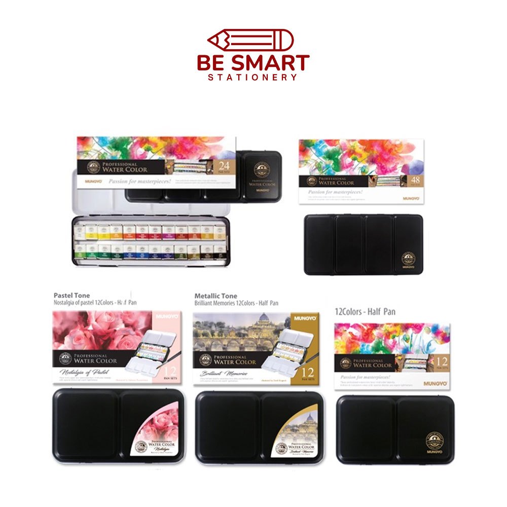 Mungyo Professional Color Pan Set สีน้ำเค้กยี่ห้อ มังโย แบบตลับ 12/24/48 สี เกรดพรี่เมี่ยม ของแท้ นำเข้าจากเกาหลี