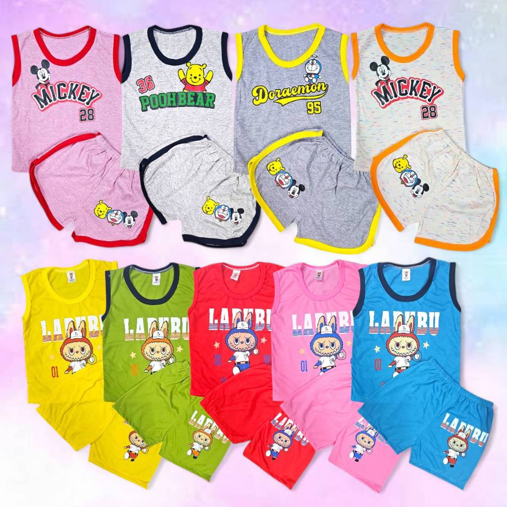 ชุดเด็กผู้ชาย เสื้อแขนกุด ไซส์ S ลายการ์ตูน ชุดเด็ก 8 เดือน - 1.5 ขวบ COT0008