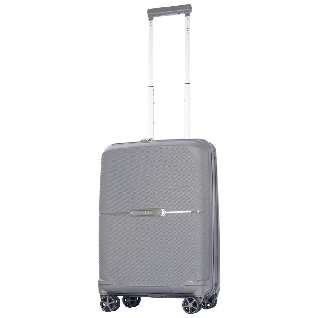 Elle travel Eren collection, 100% PP (Polypropylene). Cabin size 20 "luggage, double coil secure zipper, expandable, 360
