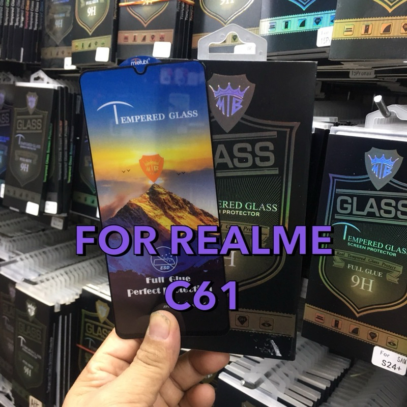 ฟิล์มกระจกใสเต็มจอ Realme C63,C61,C53,C51,Note50 ฟิล์มกันรอย Full Glue เต็มจอขอบดำ สินค้าพร้อมส่งจากไทย