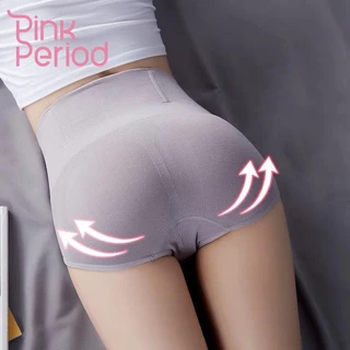 Pink Period กางเกงเก็บพุง กางเกงชั้นใน เอวสูง Seamless กางเกงในเก็บพุง มีแกนกันม้วน ผ้าทอ สวมใส่สบาย