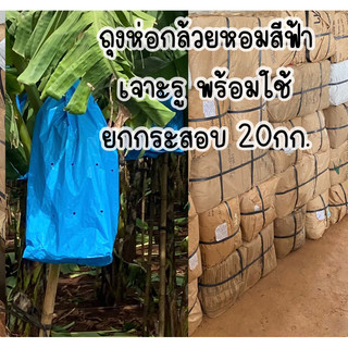ถุงห่อกล้วยหอมสีฟ้าเจาะรู ยกกระสอบ20กก.(ราคาโรงงาน) 1กระสอบต่อ1คำสั่งซื้อ