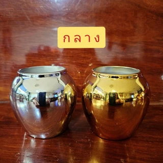โอ่งเงิน โอ่งทอง โอ่งกระเบื้อง เนื้อเซรามิคอย่างดี ตั้งหิ้งพระ ศาลพระภูมิ ศาลตายาย ทนแดด ทนฝน สีเงาสะท้อนแสง ขายเป็นคู่