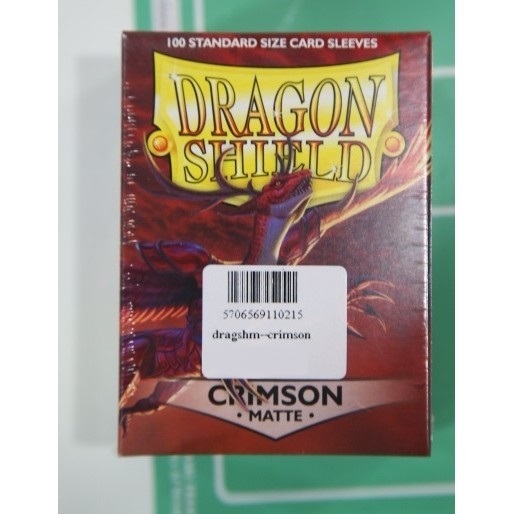 dragshm--crimson Dragon Shield Crimson Matte Sleeve Dragon Shield Matte 100 Sleeves dragshm--crimson