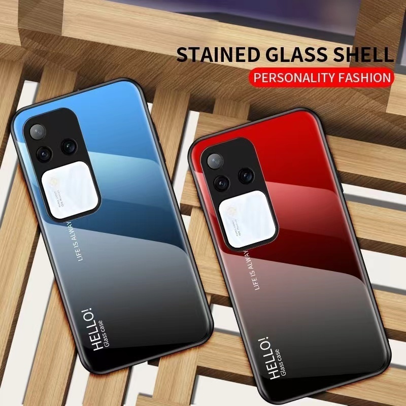 Case V30 Pro เคสกันกระแทก ไล่สี สำหรับ Vivo V30 V30Pro เคสกระจก ขอบนิ่ม TPU CASE