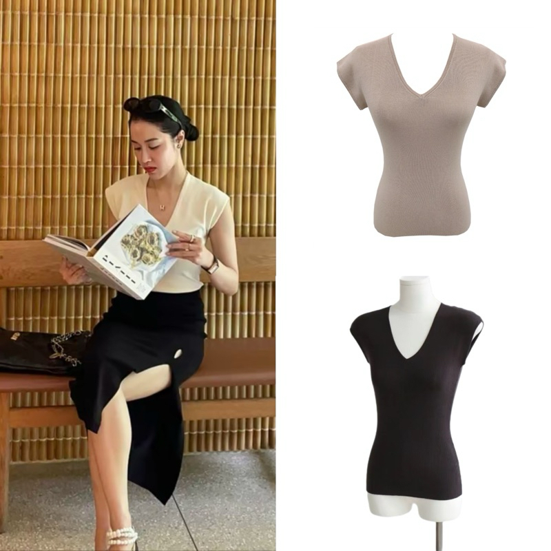 LITAZSTYLE : V-SHIRT / A-LINE SKIRT