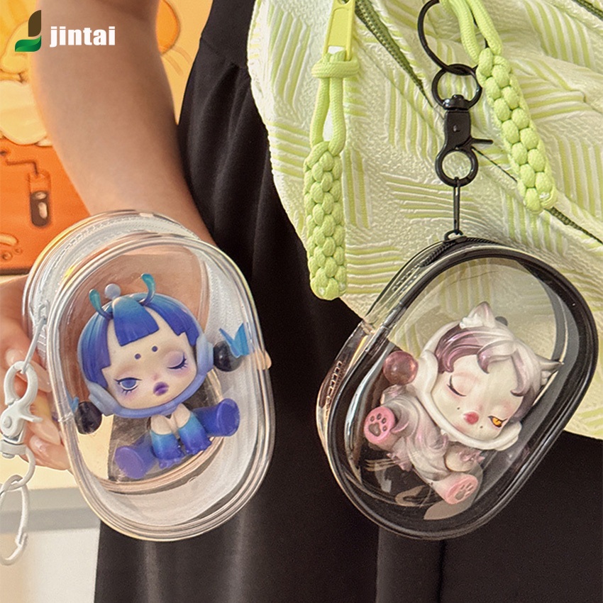 กระเป๋าพวงกุญสามมิติ  ใส่ตุ๊กตา สายเคเบิล โปร่งใสกันน้ำกันฝุ่น เก็บอุปกรณ์ชิ้นเล็ก แบบพกพา พร้อมที่แขวน