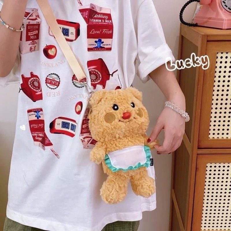 กระเป๋าสะพายน้องหมีเนย สายสะพายปรับระดับได้