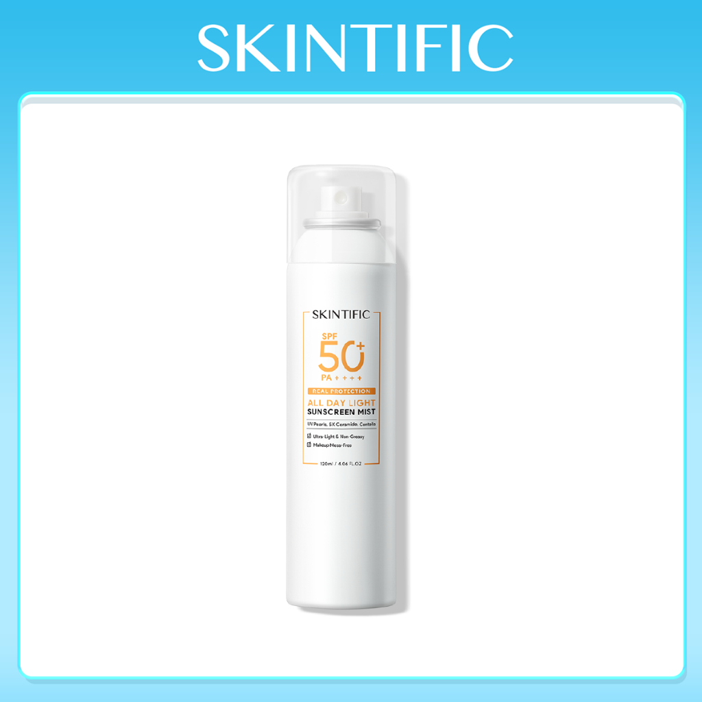 【Big Size】SKINTIFIC sunscreen spray ออลเดย์ไลท์ สเปรย์กันแดด สเปรย์กันแดดหน้า spray กันแดด SPF50+ PA++++ 120ml