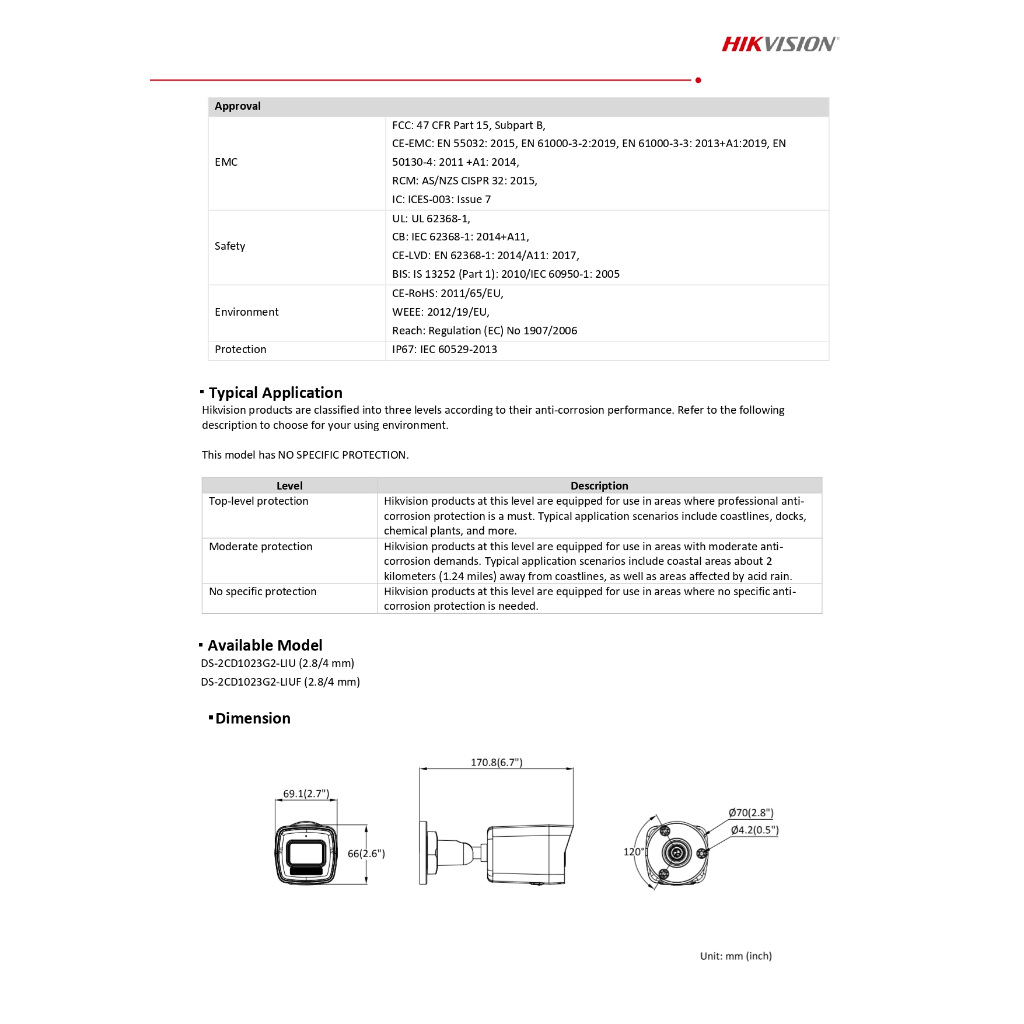 HIKVISION DS-2CD1023G2-LIU กล้องวงจรปิดระบบ IP ความละเอียด 2MP รองรับ POE,ไม่ใช่กล้อง WiFi,ภาพสี 24 ชม.(2.8 mm./4.0 mm.)