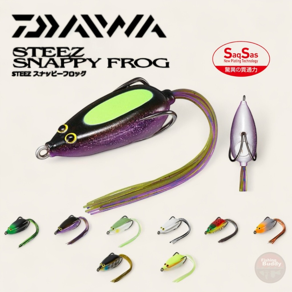 เหยื่อปลอมตกปลา กบยาง Daiwa Steez Snappy Frog มี 2 ขนาด Jr.4mm , 4.8mm ของแท้100%