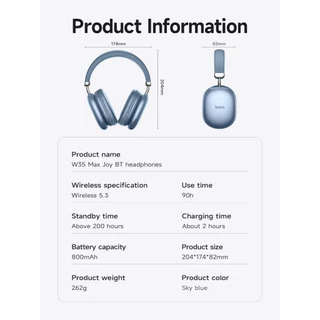 Hoco W35 Series Bluetooth Headphones หูฟัง​บลูทูธ หูฟัง​ไร้สาย​ หูฟัง​ครอบหู W35 Max W35 Air ANC