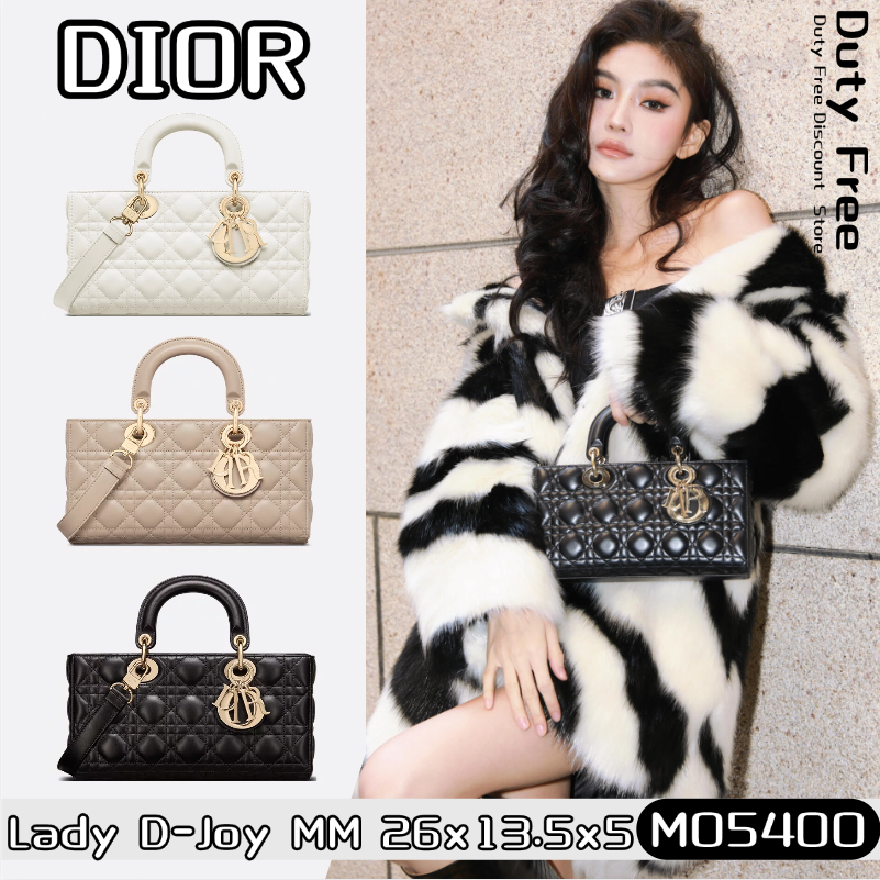 💼Dior Medium Lady D-Joy Tote Bag ดิออร์✨กระเป๋าสะพายไหล่/กระเป๋าสะพายข้าง/กระเป๋าโซ่สำหรับผู้หญิง M0