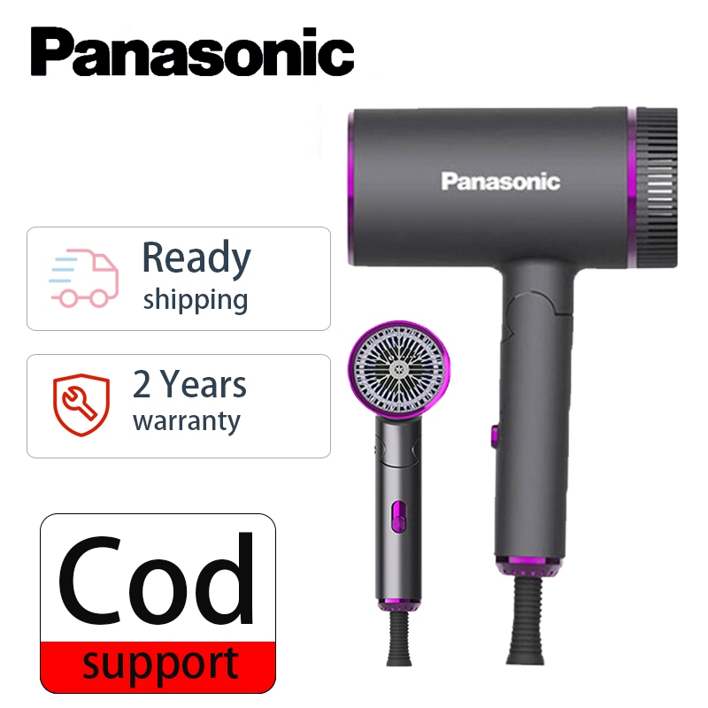 Panasonlcไดร์เป่าผม 1800วัตต์ ปรับได้4 เกียร์ ทั้งลมร้อน / ลมเย็น ลมแรงเสริมไอออนลบ เครื่องเป่าผม ไดร์เป่าผม พกพา เสียง