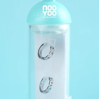 NooYoo ต่างหูสำหรับผิวแพ้ง่าย CoCr NF Chain Style Hoop (สีขาว/สีทอง)