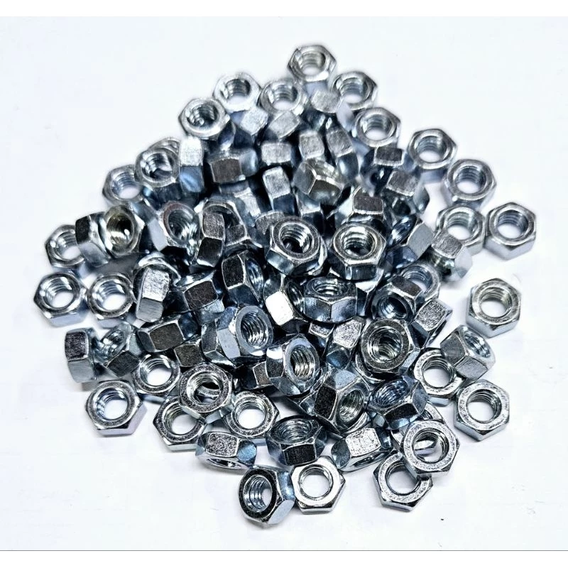 หัวน็อต 6MM ชุบซิ้งค์ ขอบ#10 *ราคาต่อ 1ห่อ* ตัวเมียเบอร์10 หัวน็อตเบอร์10 หัวน็อตมิลขาว6มิล